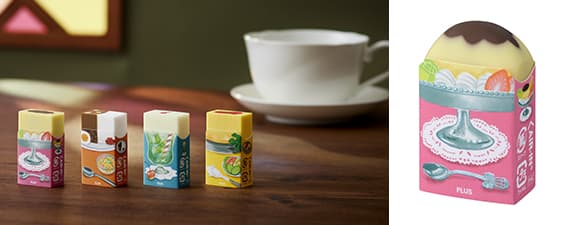 消して作るレトロなカフェメニュー 「エアイン<限定>カフェ消しゴム」を発売