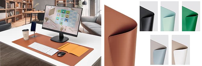 「さらり/しっとり レザータッチ デスクマット」新発売